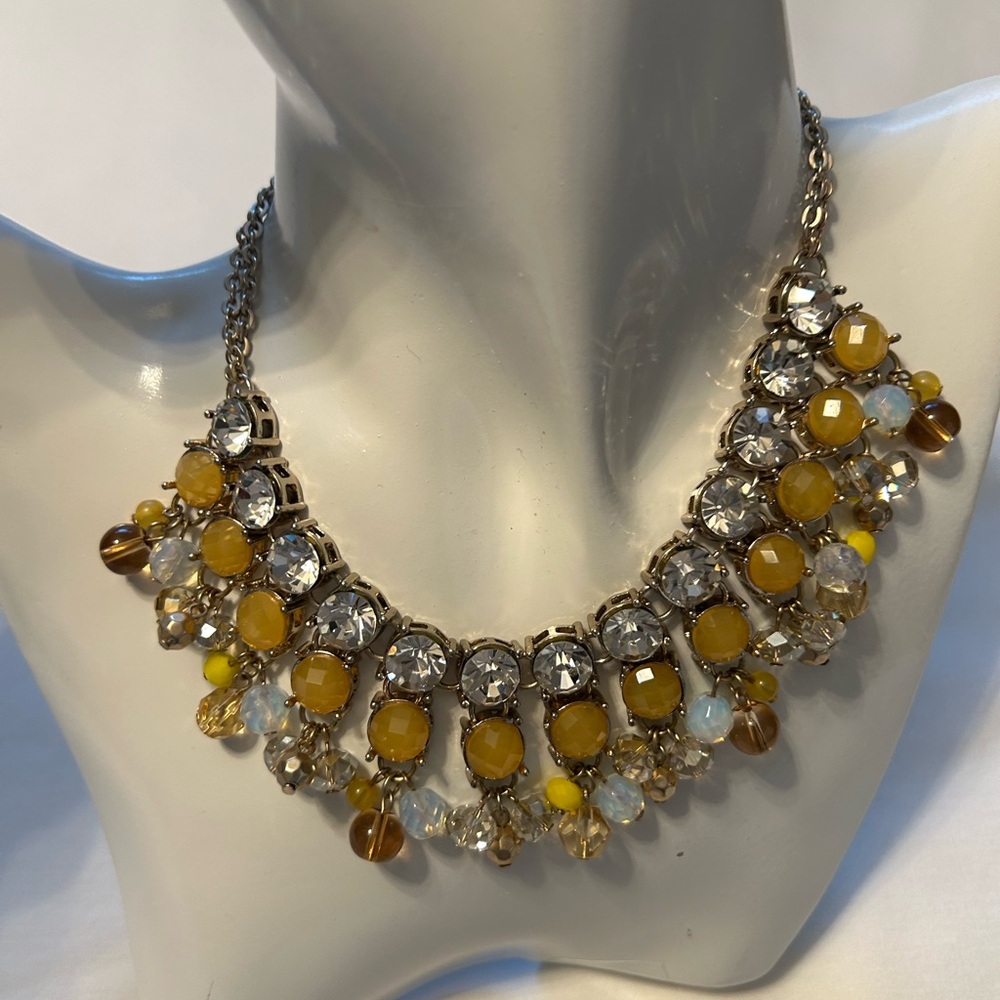 LOFT Gold and Yellow Beaded Necklace